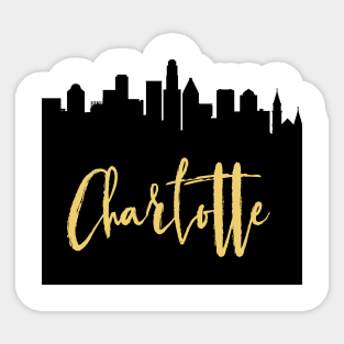 CHARLOTTE NORTH CAROLINA DESIGNER SILHOUETTE SKYLINE ART Sticker